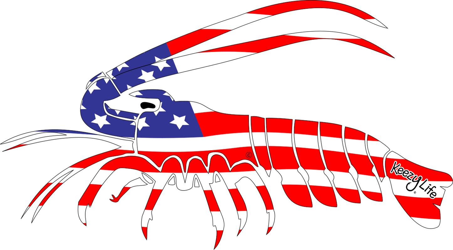 American Flag Lobster Decal