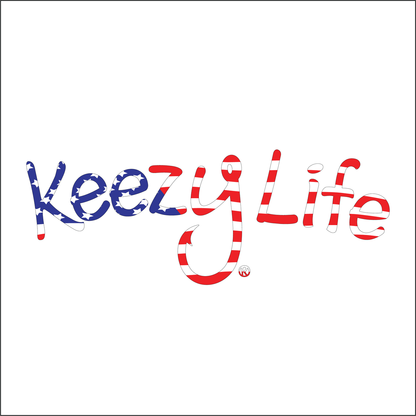 Says Keezy Life. The letter Y has a fish hook shaped to the bottom of the Y.