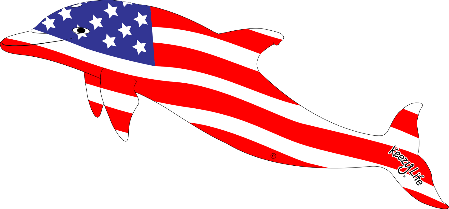 American Flag Dolphin Magnet