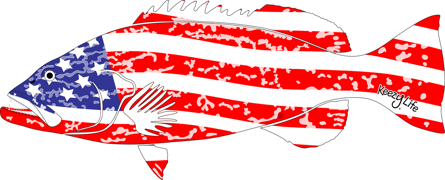 American Flag Grouper Magnet