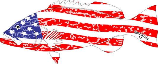 American Flag Grouper Decal