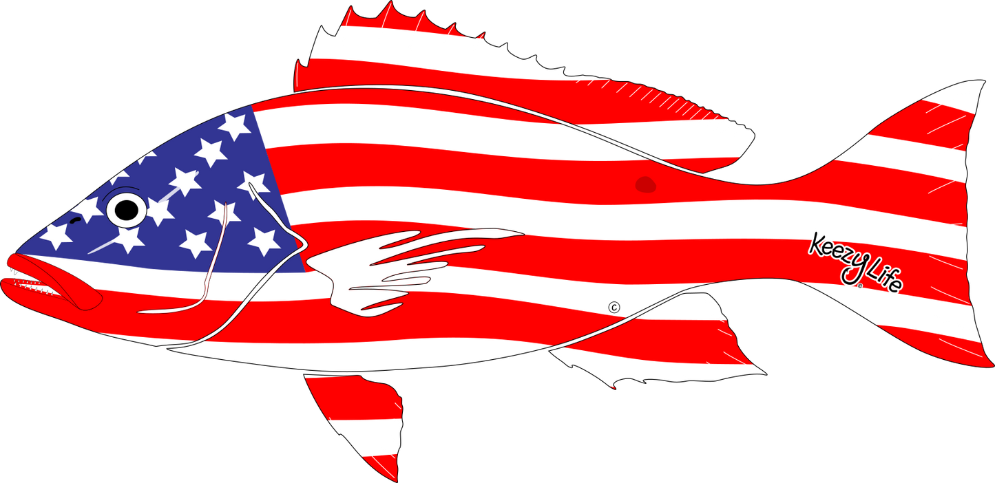 American Flag Snapper Decal