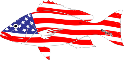 Copyrighted image of a Snapper. Body is covered with the a American Flag.
