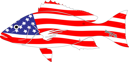 American Flag Snapper Decal