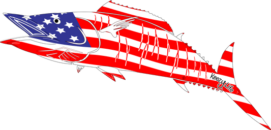 American Flag Wahoo Decal