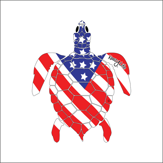 Copyrighted image of a Turtle. Body is covered with the a American Flag.