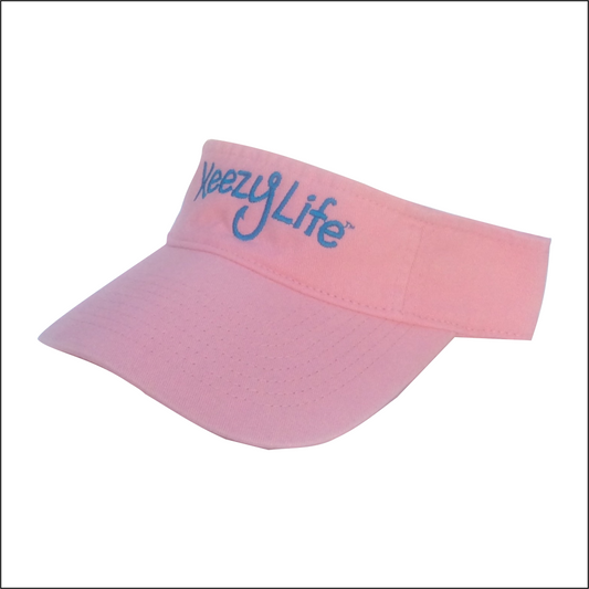 Visor Says Keezy Life. The letter Y has a fish hook shaped to the bottom of the Y.