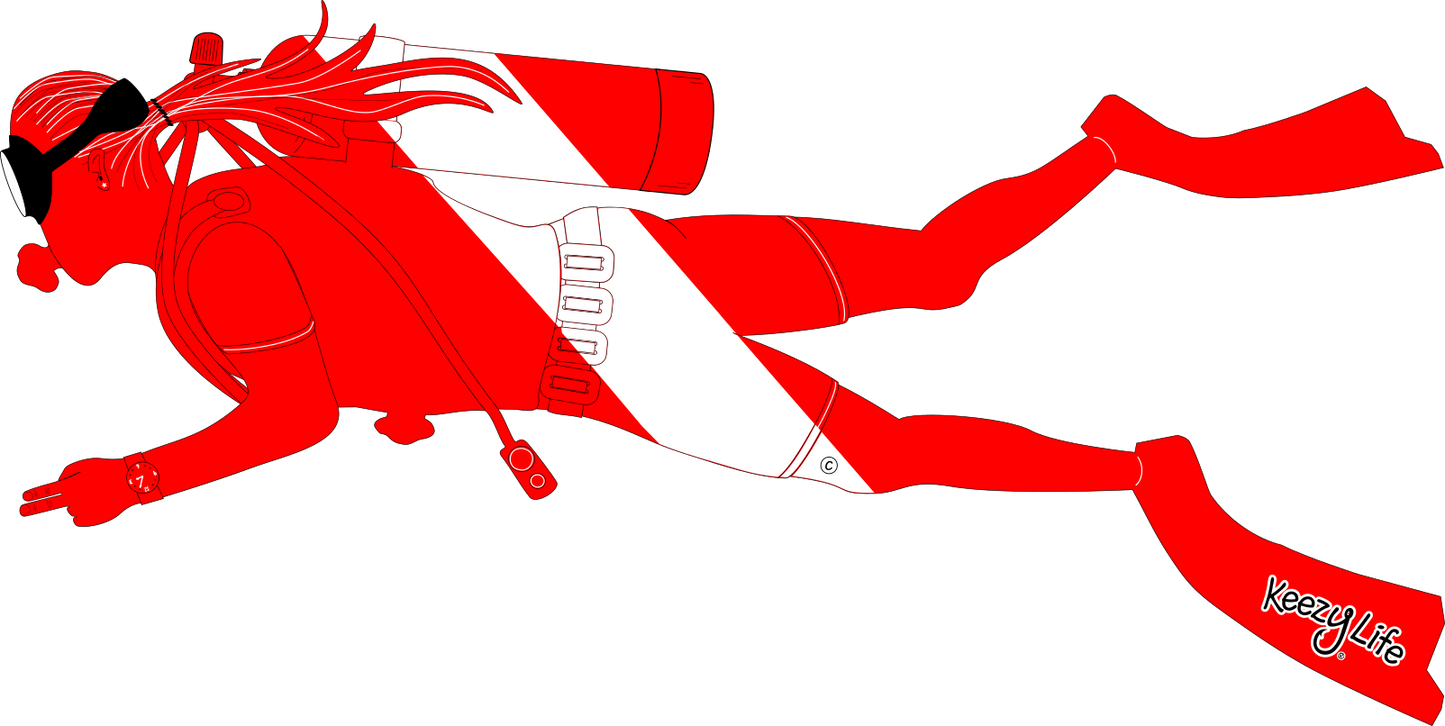 Scuba Diver Female Dive Decal
