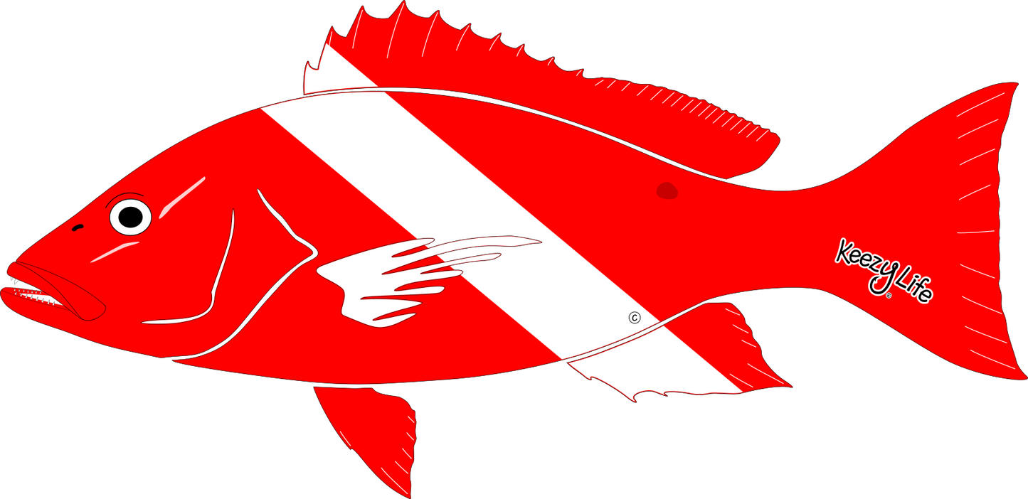 Snapper Dive Flag Decal