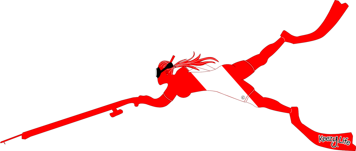 Spear Woman Dive Decal